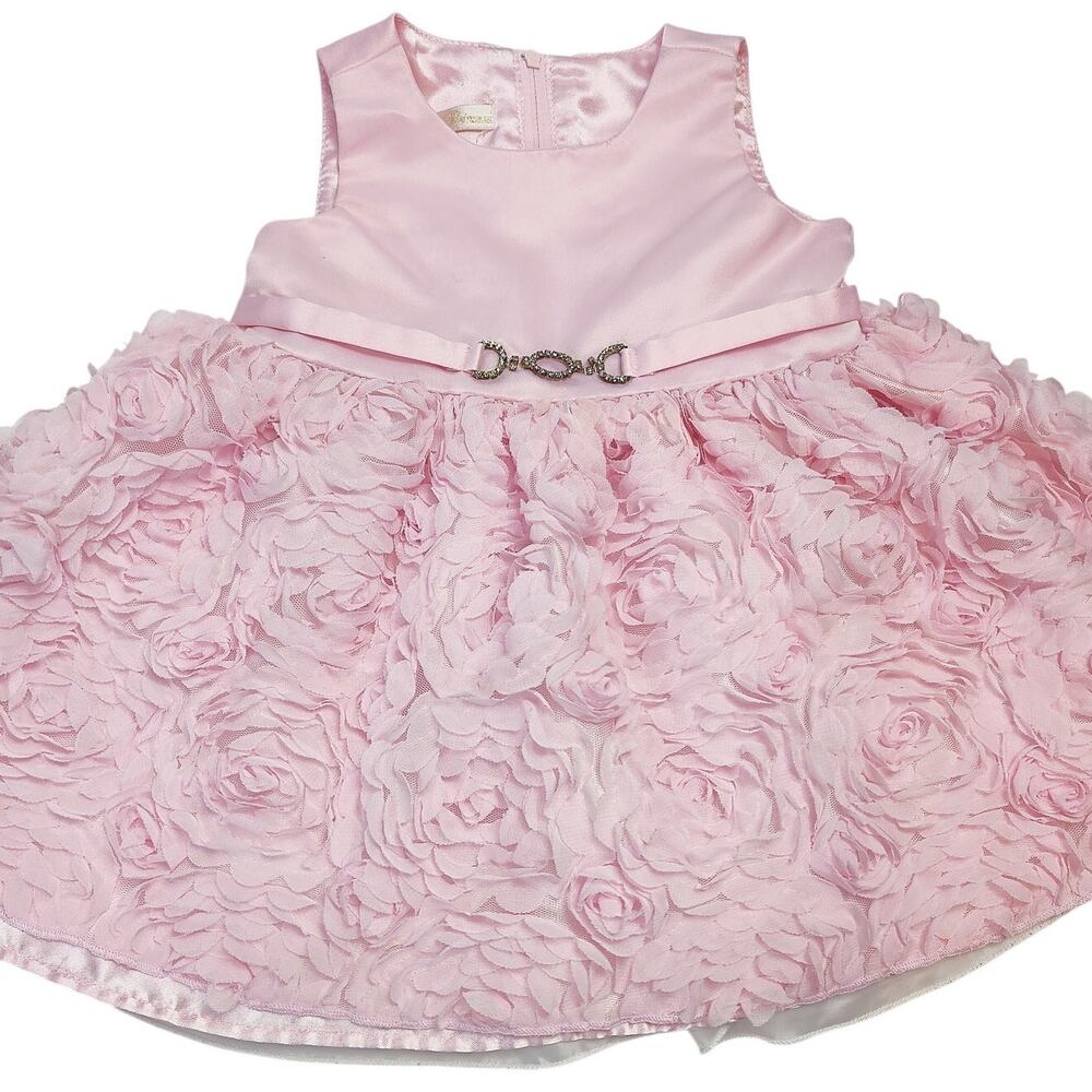 American Princess Pink Rosette Party Dress 18M Flower Girl Easter